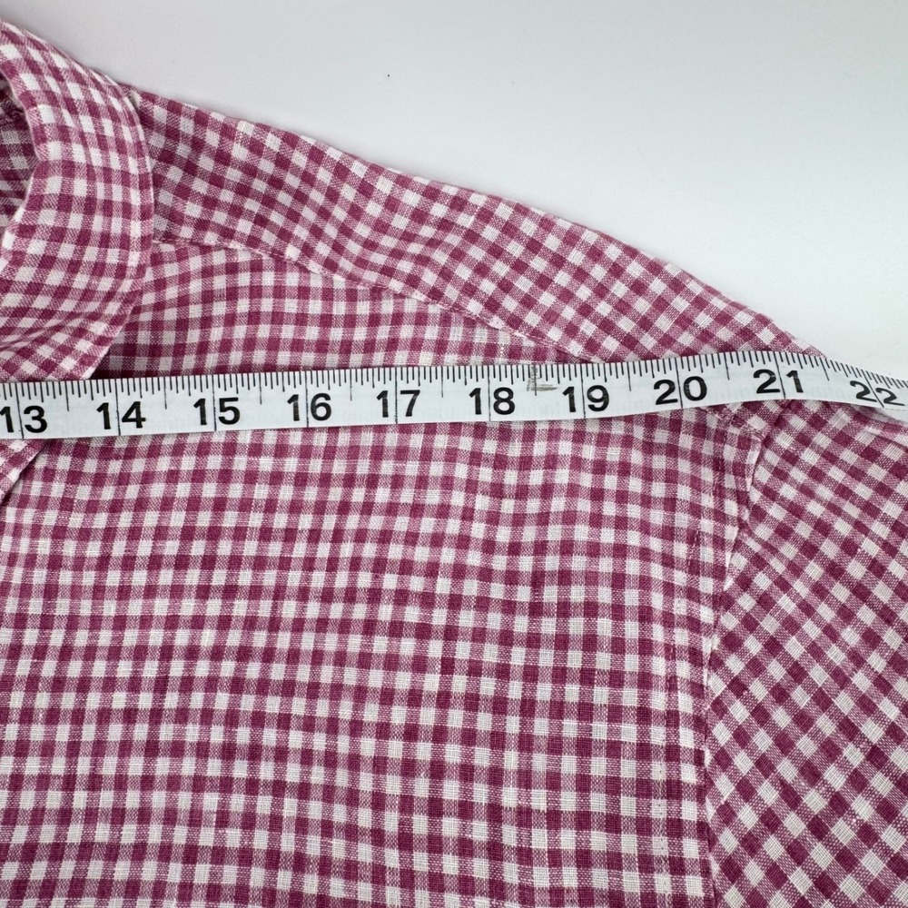 Rodd & Gunn Button Up Shirt Mens 3XL Pink Gingham 100%‎ Linen Italian Fabric - Picture 6 of 12